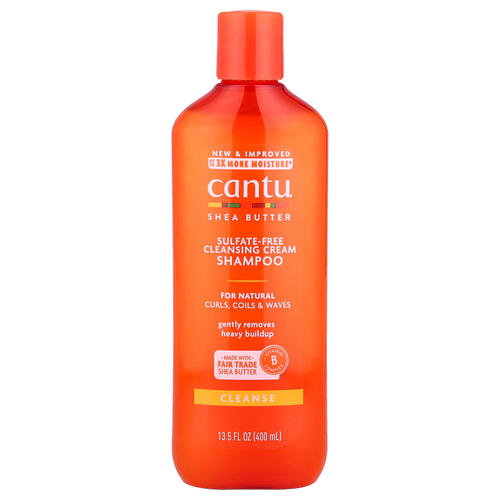 Cantu, масло ши, очищающий крем-шампунь без сульфатов, для естественных локонов, кудрей и завитков, 400 мл (13,5 жидк. унции)