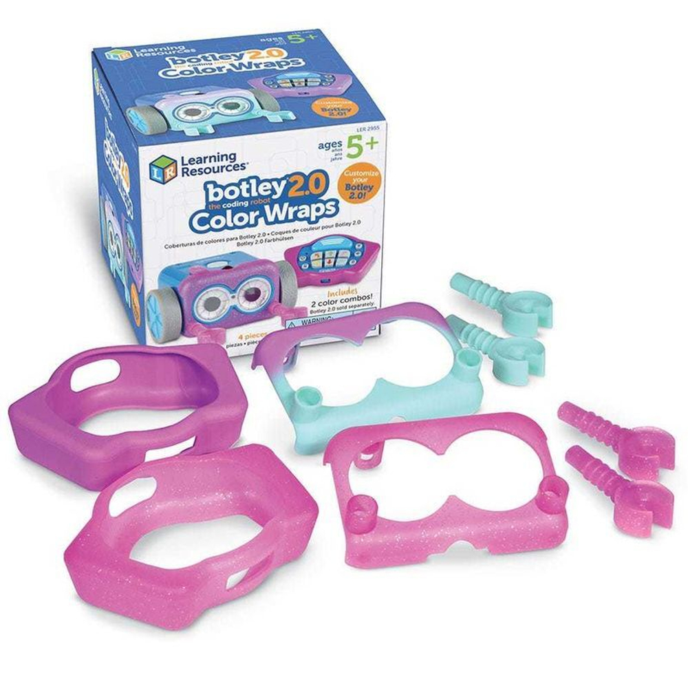 Аксессуары для робота Ботли. Цветные лица с чехлом для пульта, розовый, фиолетовый, 8 элементов