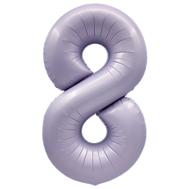 К Шар 40'' / 102 см "Цифра 8" Сиреневый Сатин (БГ-60)