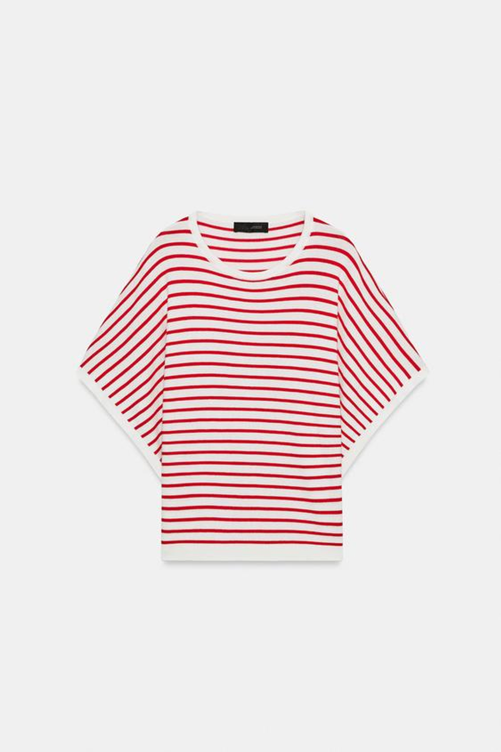 ZARA ТОП С ШИРОКИМИ РУКАВАМИ, КРАСНАЯ ПОЛОСА