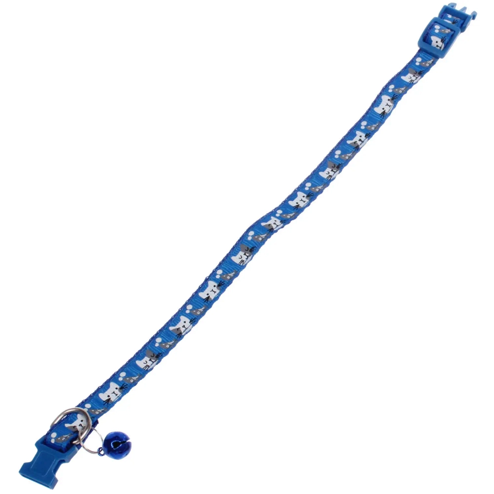 Ошейник с колокольчиком 1*19-32см «Zoo City-Котик» микс цветов (минивложение 12шт)