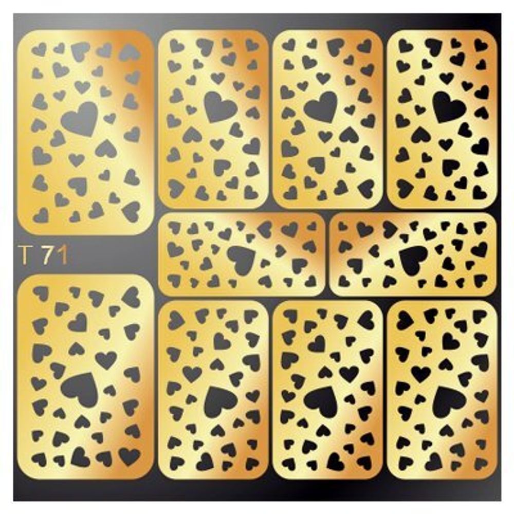 IRISK Трафарет для дизайна ногтей №71, серебро