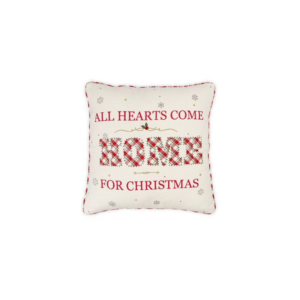 Подушка декоративная "Все сердца собираются дома на Рождество" 45х45см