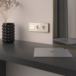 Выключатель проходной одноклавишный без рамки Werkel айвори акрил W1112043