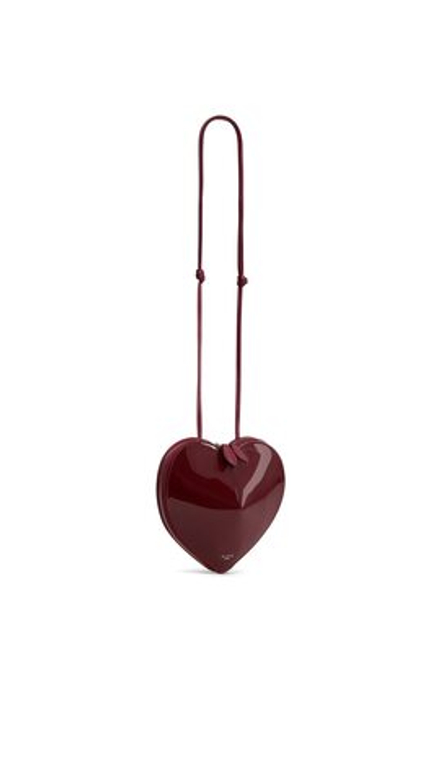 ALAIA СУМКА LE CŒUR ИЗ ТЕЛЯЧЬЕЙ КОЖИ, ГРАНАТОВЫЙ