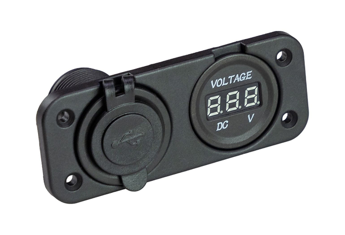 Разъем USB 5в 3.1А и цифровой вольтметр