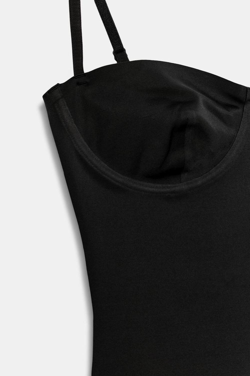 ZARA КРУЖЕВНОЕ БОДИ ИЗ ПОЛИАМИДА, ЧЕРНЫЙ