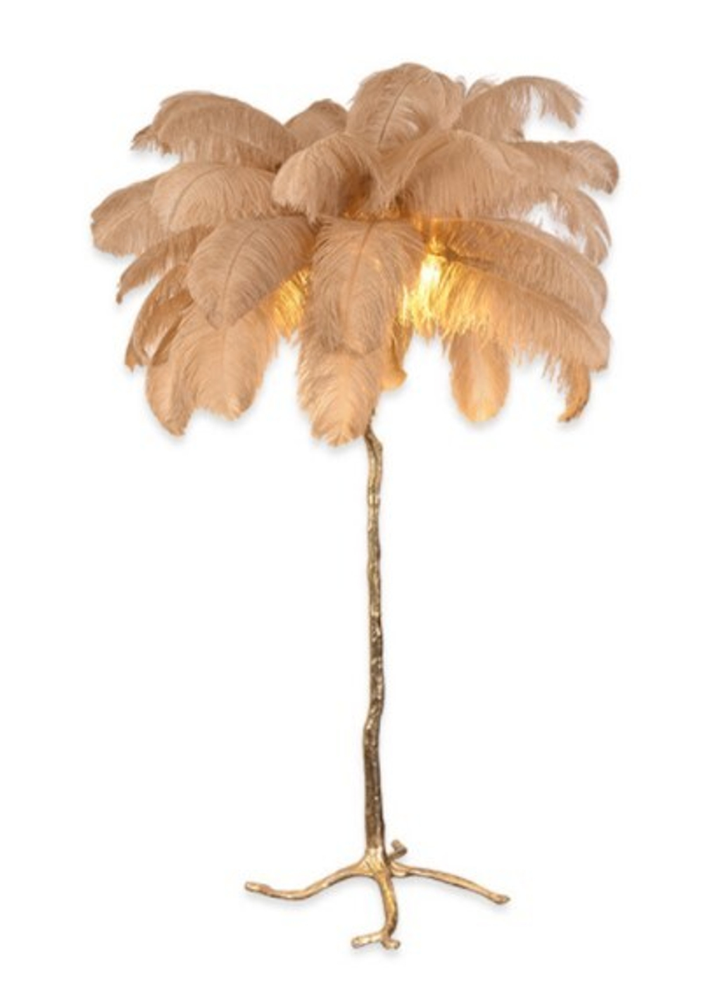 Торшер страусиные перья FEATHER LAMP, Цвет: бежевый