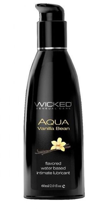 Лубрикант с ароматом ванильных бобов Wicked Aqua Vanilla Bean - 60 мл.