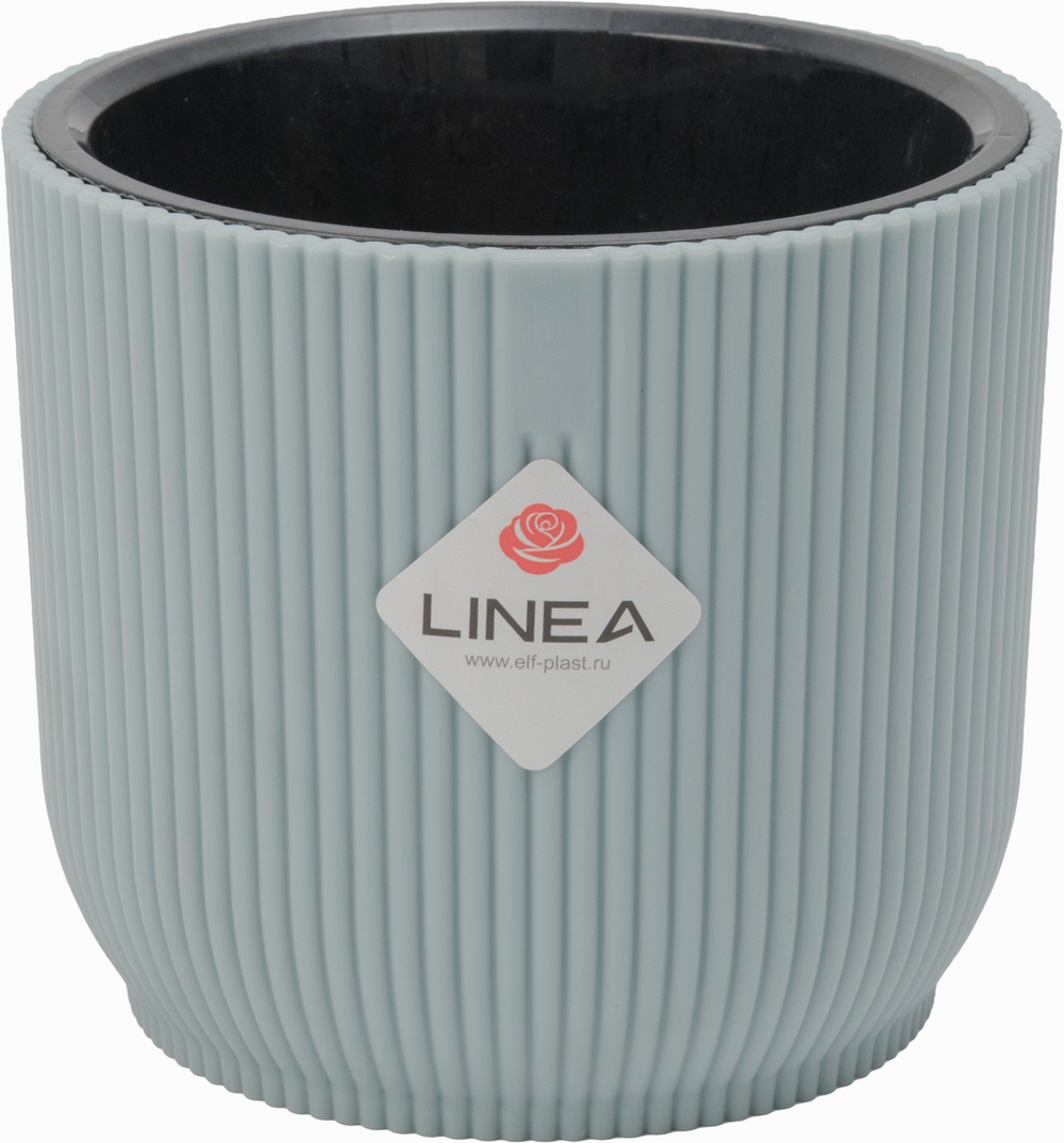 Кашпо пластиковое Linea d13,5см h11,9см v1,1л серо-голубой