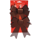 Бант на ёлку «Элегант» 13*18 см (набор 2 шт), Черный шоколад
