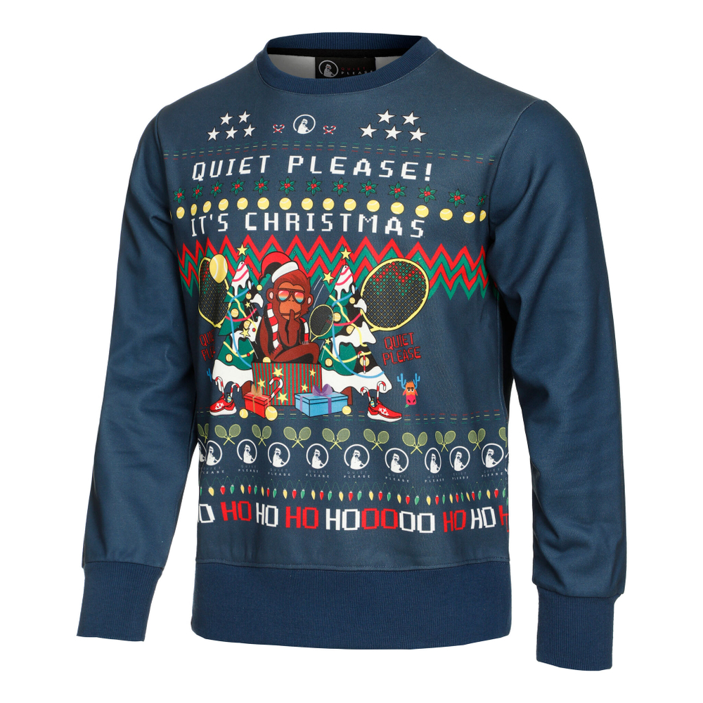 Мужская кофта теннисная Quiet Please Ugly Christmas Sweatshirt Men - Blue, Multicoloured
