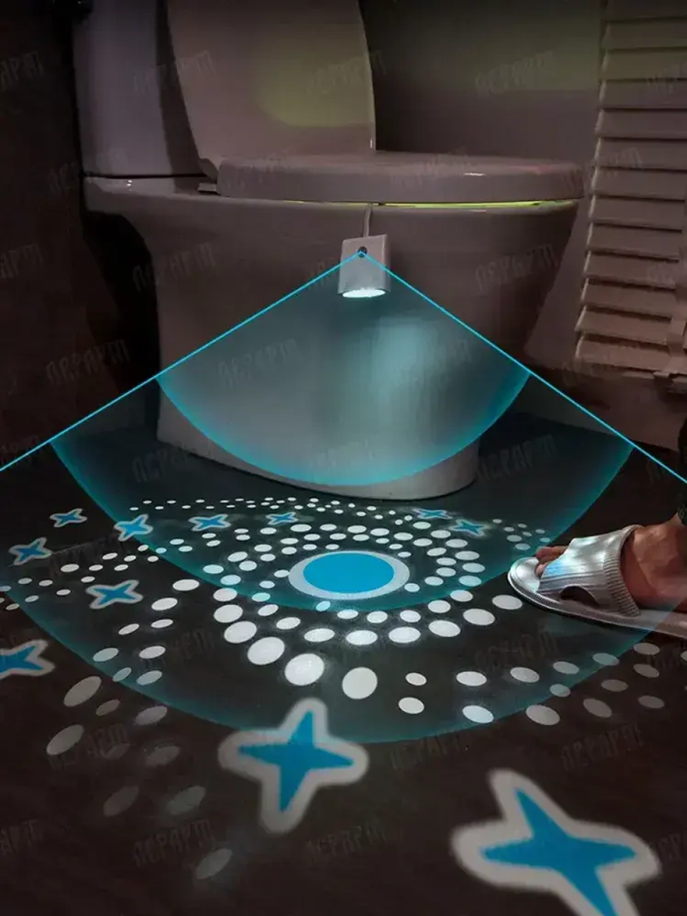 Подсветка для унитаза с датчиком движения / Ночник для туалета / ЛерАрт