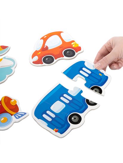 Пазлы контуры "Транспорт" 6 фигурок Baby Toys (мягкие)
