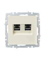 BRITE Розетка компьютерная двойная RJ45 кат.6 РК11-2-БрКр бежевый IEK