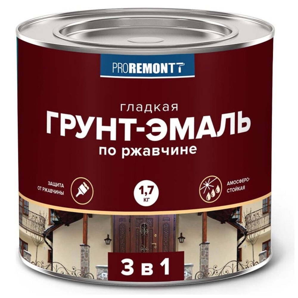 Грунт-эмаль PROREMONTT 3 в 1 быстросохнущая серая матовая 1,7 кг