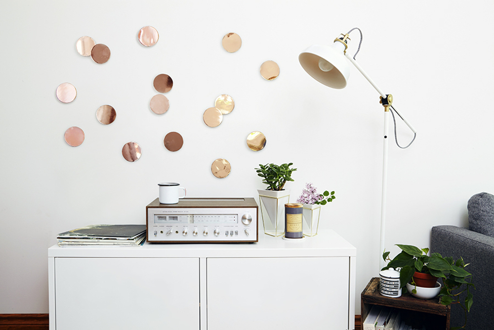 Декор для стен confetti dots медь