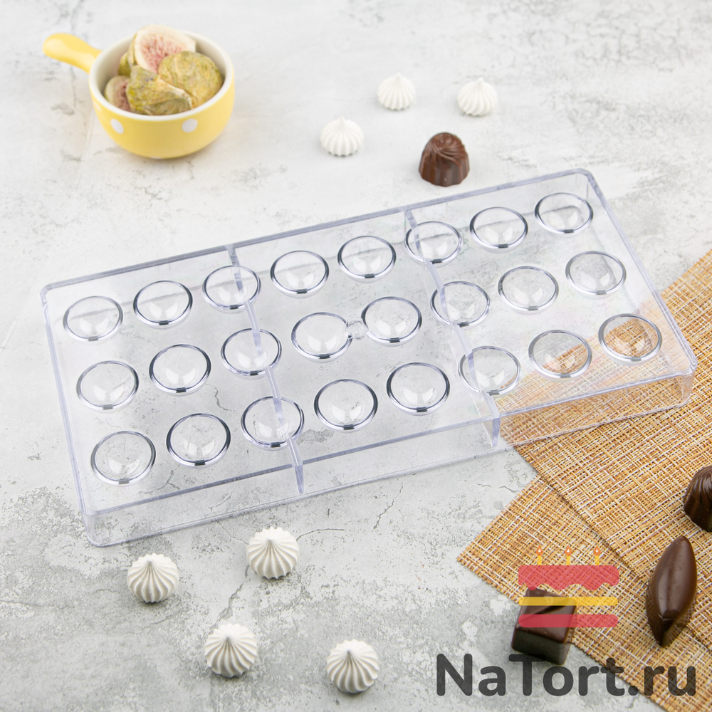 Форма поликарбонатная «Полусфера 2,4 см, 24 ячейки»