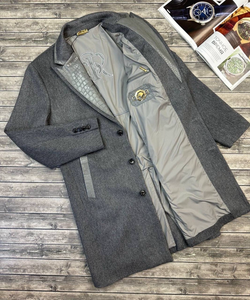 Кашемировое пальто Stefano Ricci со вставками кожи крокодила