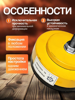 Виброопора регулируемая 3,0т d210мм М20х66 желтая (S78-7)
