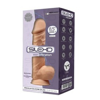 Телесный вибратор-реалистик 21,5см с мошонкой на присоске SilexD Premium Silicone Vibration Model 1