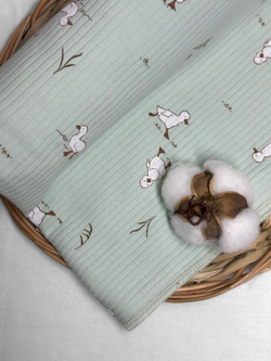 Пелёнка Утята Рубчик Нефрит 85*130 RinaAmari