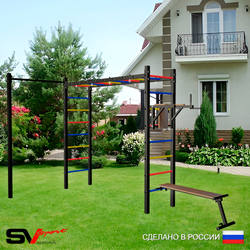 Уличная шведская стенка Sv Sport рукоход с комплектом турник прямой У5462 (Брусья/Скамья)