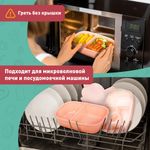 Ланч-бокс контейнер, 3 секции, 8 отделений, 1,9 л, ложка, вилка, нож, 10х21х14 см, персиковый, JOYLUX (ДЖОЙЛЮКС), 609351