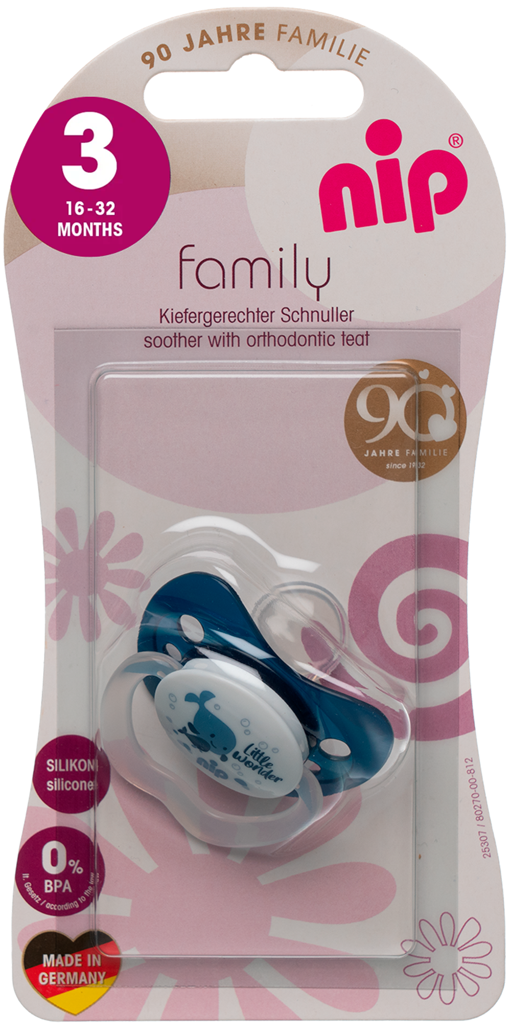 Пустышка силиконовая NIP "Family" 1 шт. кит размер 3