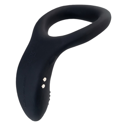 Черное эрекционное виброкольцо с управлением через приложение Lovense Diamo Vibrating Cock Ring Black