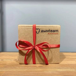 Подарочная крафтовая коробочка с наполнением и бантиком. Малая