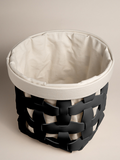 Корзина с чехлом Черная средняя