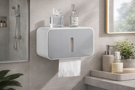Держатель для туалетной бумаги: Полка и органайзер в одном флаконе