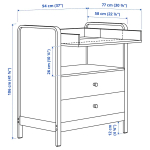 Комод с пеленальным столиком - ÄLSKVÄRD /АLSKVАRD IKEA/ АЛЬСКВАРД ИКЕА,  106х94 см, белый/под беленый дуб
