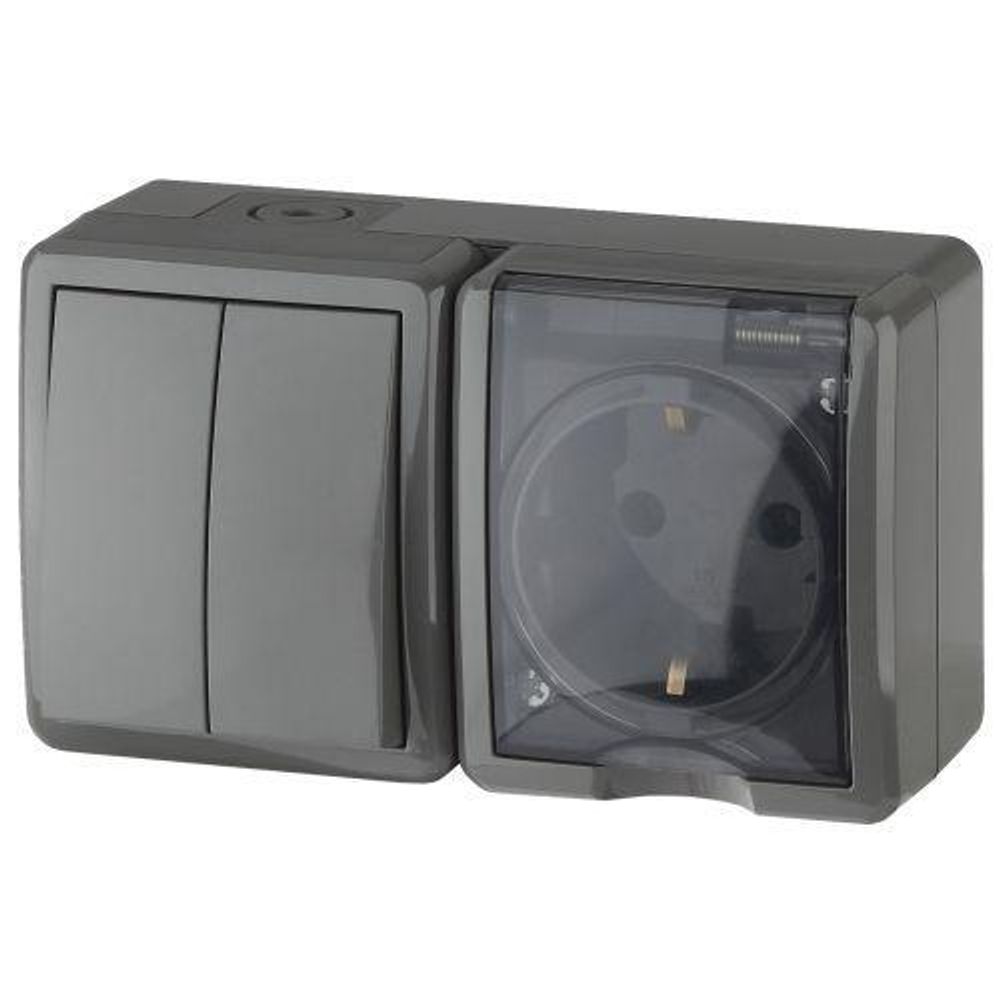 Блок ОП розетка+выключатель 2-кл. 11-7402-03 16АХ(10AX)-250В IP54 Эксперт сер. ЭРА Б0020736 Блок ОП розетка+выключатель 2-кл. 11-7402-03 16АХ(10AX)-250В IP54 Эксперт сер. ЭРА Б0020736