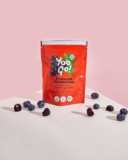 Натуральный жевательный мармелад (черная смородина) Yoo Gо