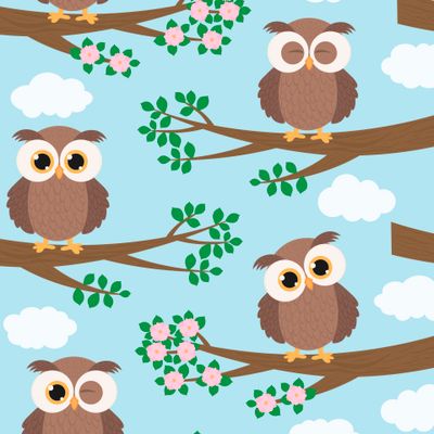 Совы и цветы