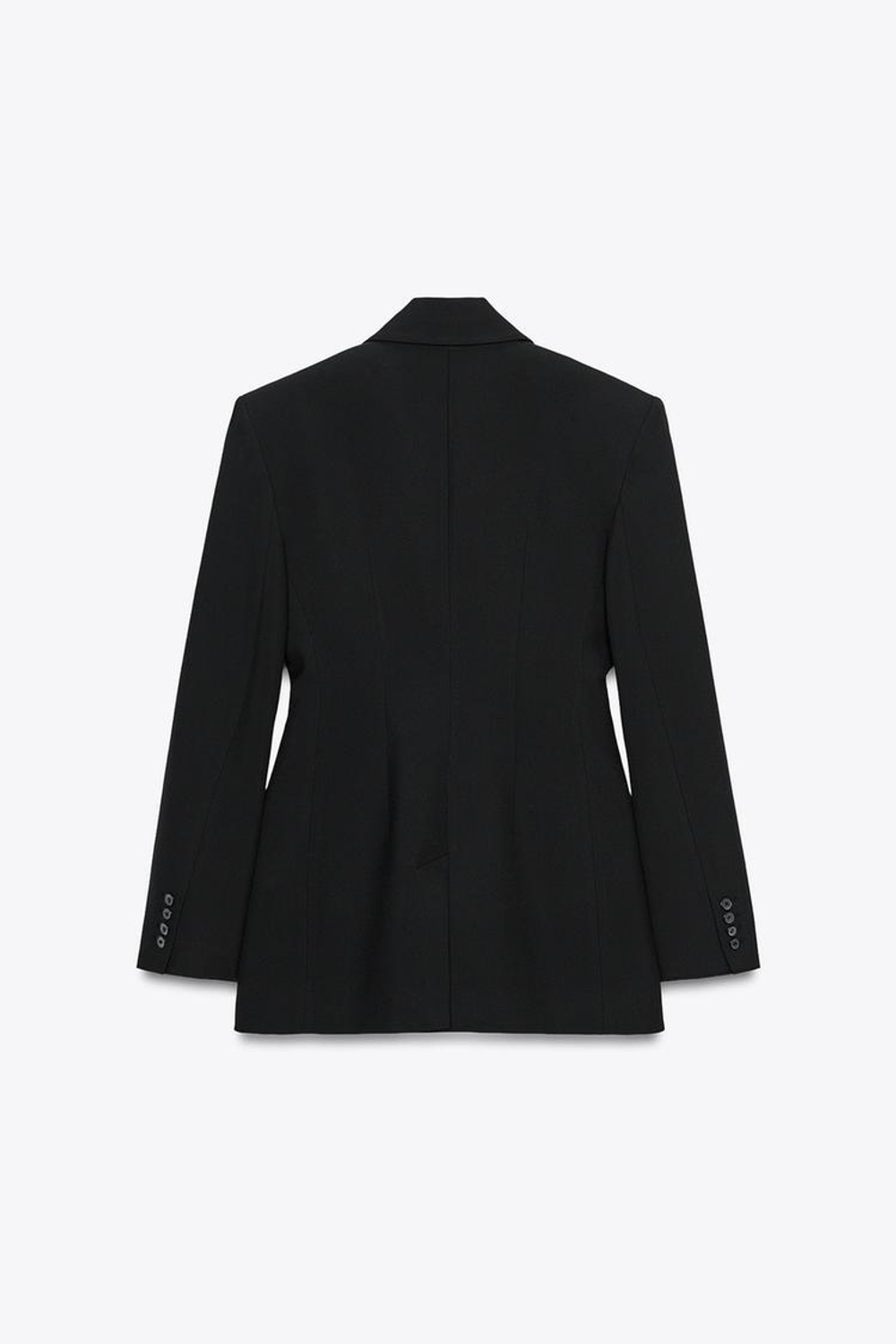 ZARA ПРИТАЛЕННЫЙ БЛЕЙЗЕР НА ПУГОВИЦЕ — ZW COLLECTION, ЧЕРНЫЙ