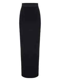 Юбка макси комбинированная атласом