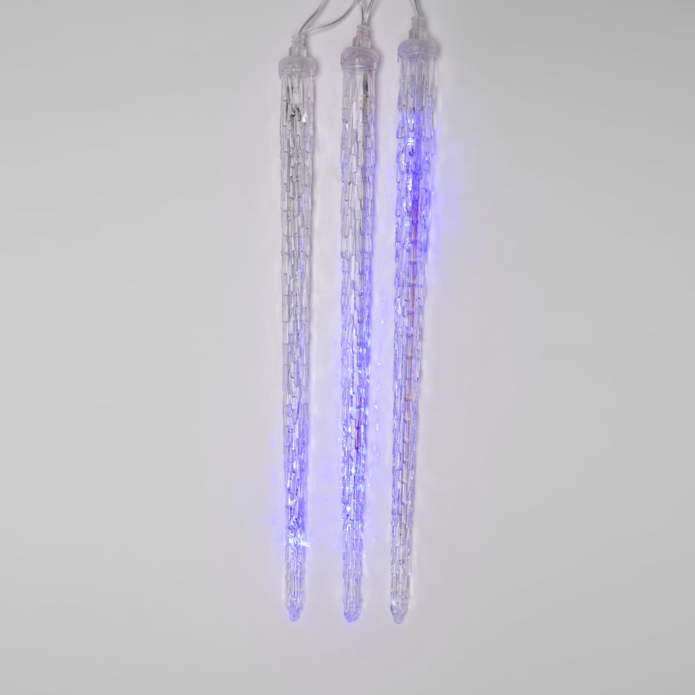 ULD-E3005-300-DTK BLUE IP44 ICICLE Занавес светодиодный фигурный Сосульки. соединяемый. 2.7х0.42м. 10 подвесов. Синий свет. Провод прозрачный. TM Uniel.