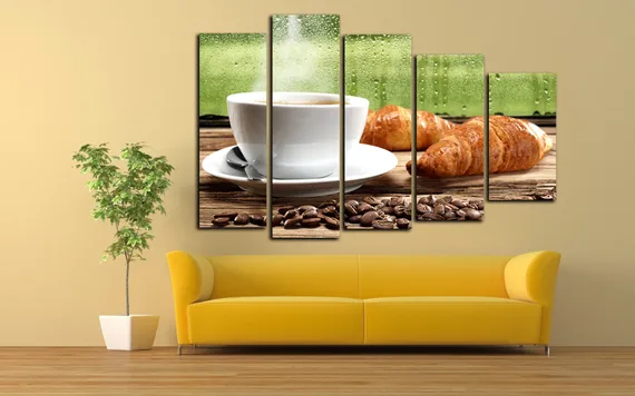 Модульная картина " Сладости и кофе "