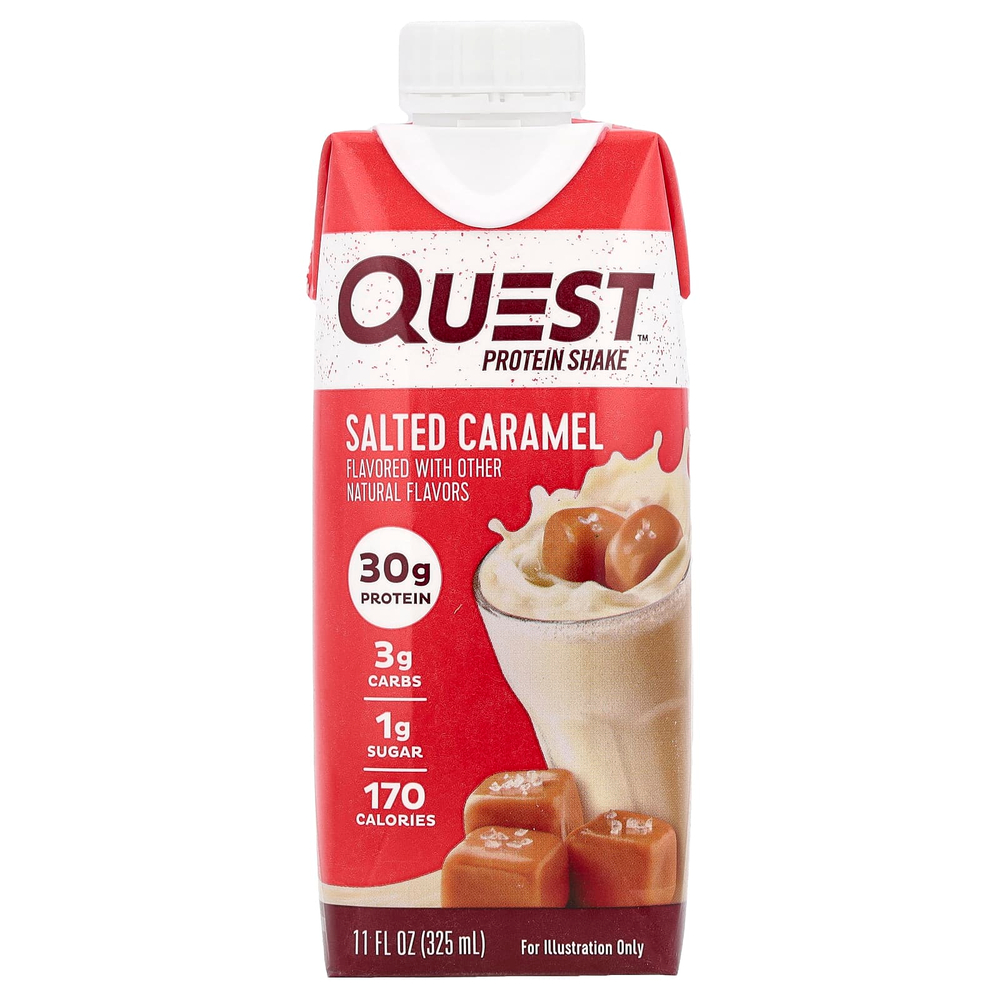 Quest Nutrition, Protein Shake, соленая карамель, 4 коктейля, 325 мл (11 жидк. унц.)