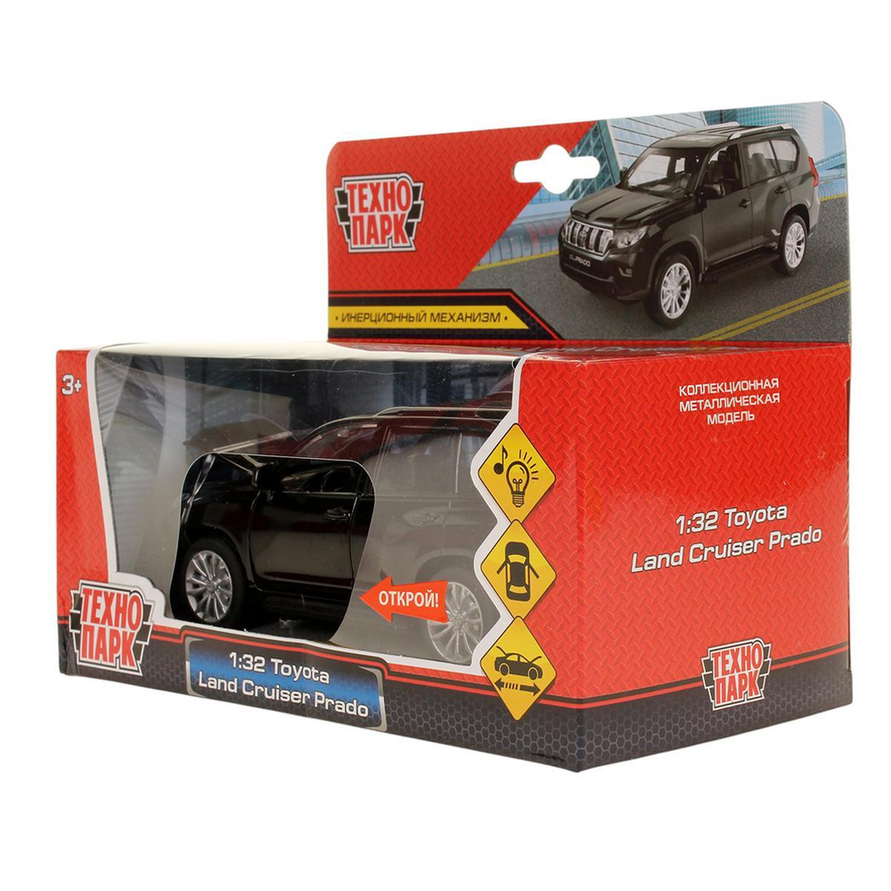 Модель ин. мет. "Toyota Land Cruiser Prado" свет-звук 15см, двери, коробка SB-68482BL (Технопарк)