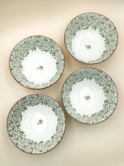 Салатник 20х9,5 см. "Япония" зеленый декор