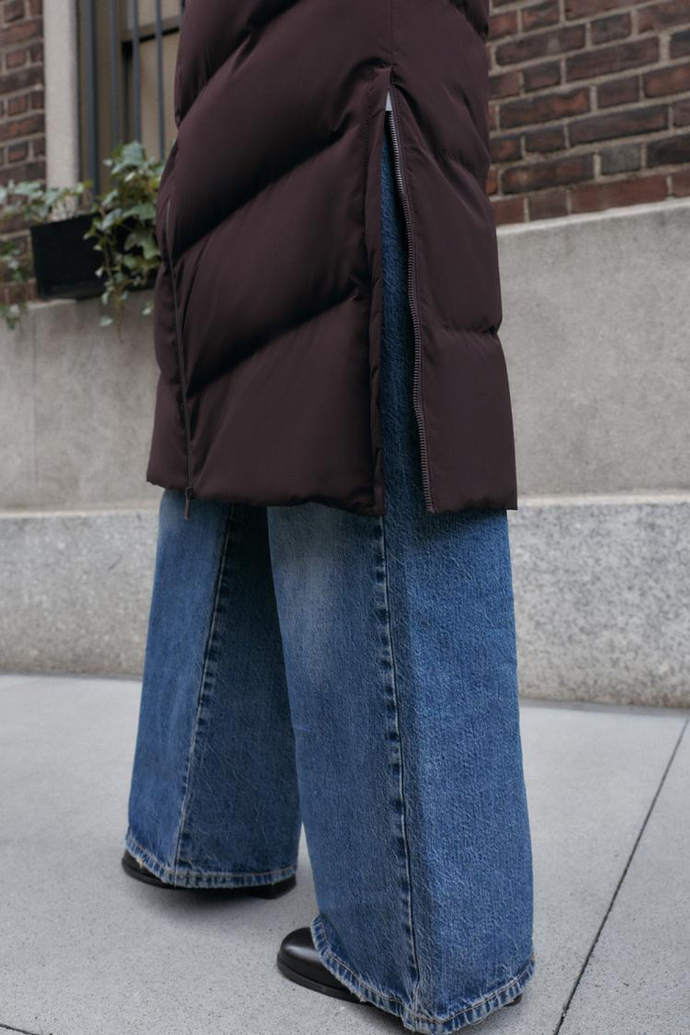 ZARA ДЛИННЫЙ ПУХОВИК С КАПЮШОНОМ WATER REPELLENT WINDPROOF, БУРГУНДИ