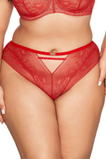 Трусики-слипы Crown из блестящего кружева (Размер: XXXL) (Цвет: красный)