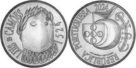 Португалия 5 евро, 2024 500 лет со дня рождения Луиса де Камоэнса