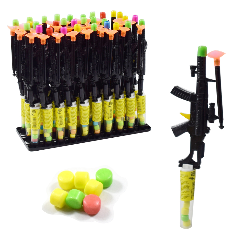 Сах драже "Канди Кл" туб с игр Super Gun 12*30шт 2г