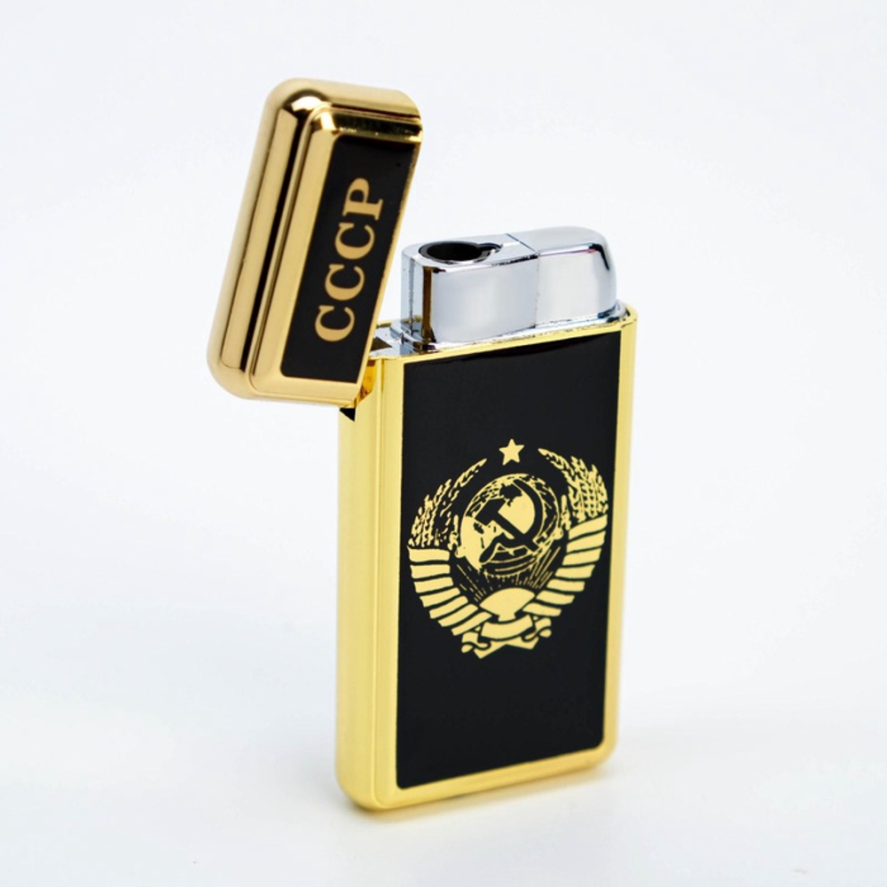 Зажигалка газовая «СССР», металлическая, пьезо, 6.7×3.4×1 см