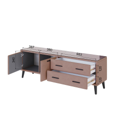 Тумба ТВ Виго 1,6, Пыльная роза